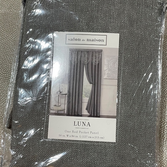 NEW Salon de Maison  delicate lurex weave Curtain w Silver LUNA 50 X 64 2 PANELS - Picture 12 of 13